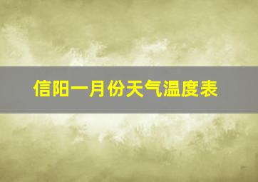 信阳一月份天气温度表