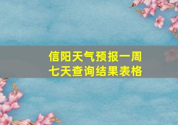 信阳天气预报一周七天查询结果表格