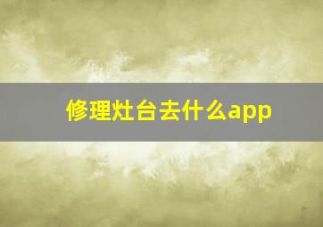 修理灶台去什么app