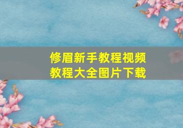 修眉新手教程视频教程大全图片下载