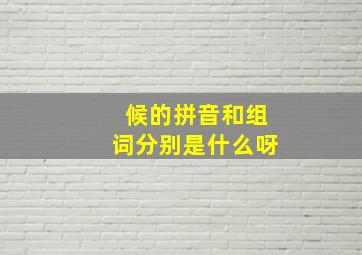 候的拼音和组词分别是什么呀