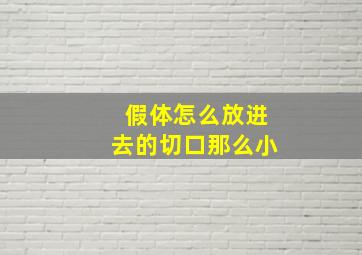 假体怎么放进去的切口那么小