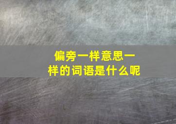 偏旁一样意思一样的词语是什么呢