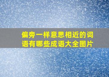 偏旁一样意思相近的词语有哪些成语大全图片