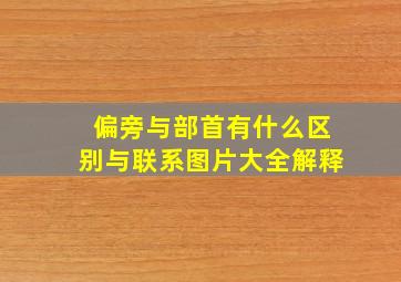 偏旁与部首有什么区别与联系图片大全解释