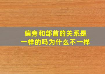 偏旁和部首的关系是一样的吗为什么不一样