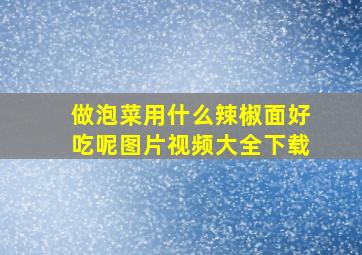 做泡菜用什么辣椒面好吃呢图片视频大全下载