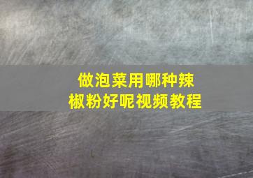 做泡菜用哪种辣椒粉好呢视频教程