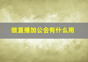 做直播加公会有什么用