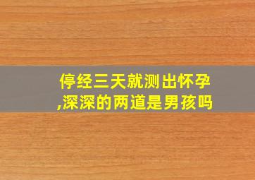 停经三天就测出怀孕,深深的两道是男孩吗