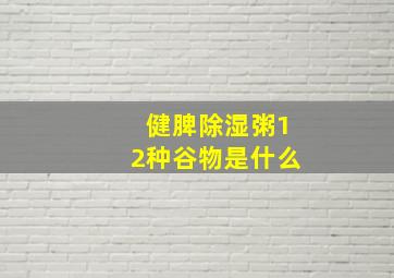 健脾除湿粥12种谷物是什么