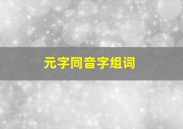 元字同音字组词