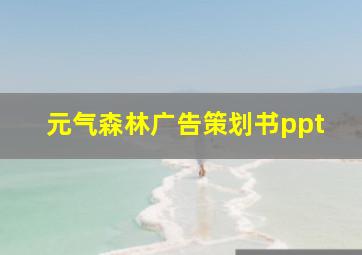 元气森林广告策划书ppt