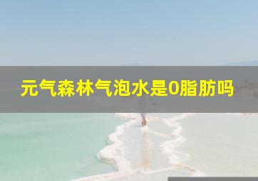 元气森林气泡水是0脂肪吗