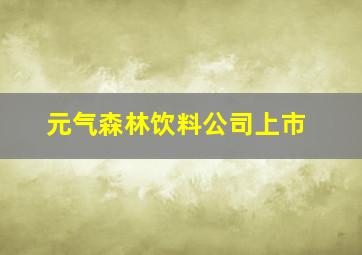 元气森林饮料公司上市