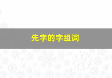 先字的字组词