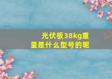 光伏板38kg重量是什么型号的呢