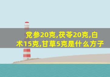 党参20克,茯苓20克,白术15克,甘草5克是什么方子