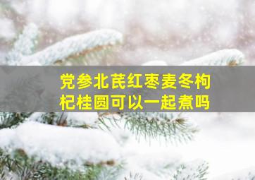 党参北芪红枣麦冬枸杞桂圆可以一起煮吗