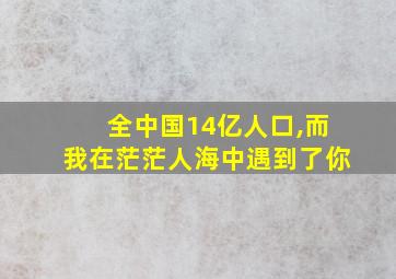 全中国14亿人口,而我在茫茫人海中遇到了你