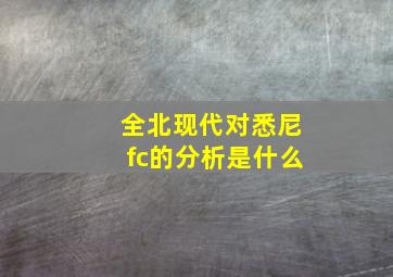 全北现代对悉尼fc的分析是什么