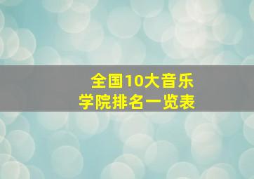 全国10大音乐学院排名一览表