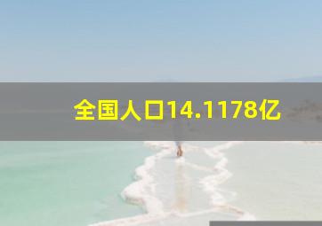 全国人口14.1178亿