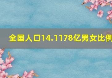 全国人口14.1178亿男女比例