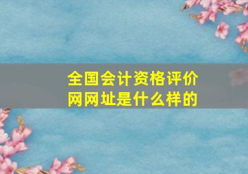 全国会计资格评价网网址是什么样的