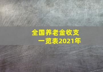 全国养老金收支一览表2021年