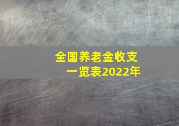 全国养老金收支一览表2022年