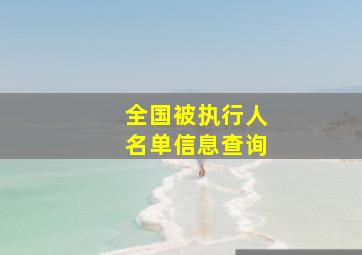 全国被执行人名单信息查询