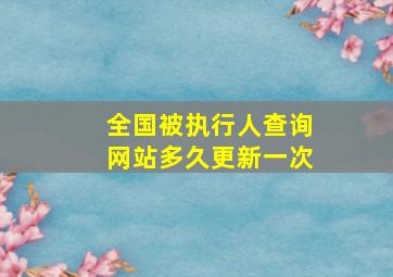 全国被执行人查询网站多久更新一次