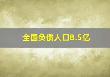 全国负债人口8.5亿