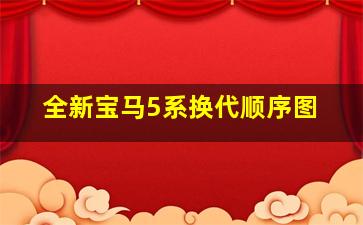 全新宝马5系换代顺序图