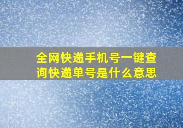 全网快递手机号一键查询快递单号是什么意思