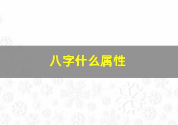 八字什么属性