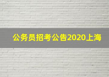 公务员招考公告2020上海