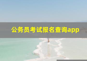 公务员考试报名查询app