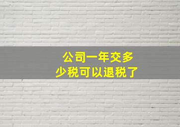 公司一年交多少税可以退税了