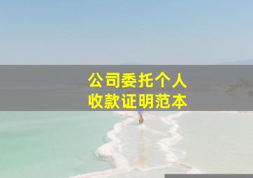 公司委托个人收款证明范本