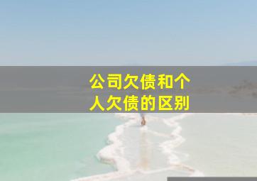 公司欠债和个人欠债的区别