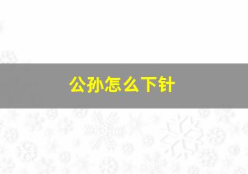 公孙怎么下针