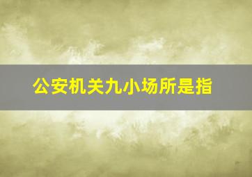 公安机关九小场所是指