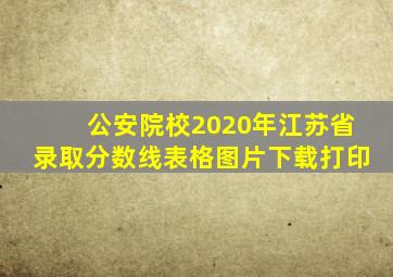 公安院校2020年江苏省录取分数线表格图片下载打印