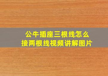 公牛插座三根线怎么接两根线视频讲解图片