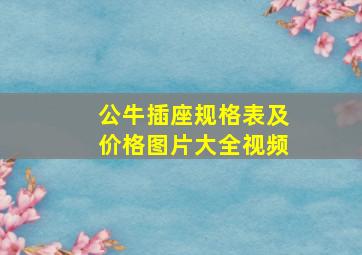 公牛插座规格表及价格图片大全视频