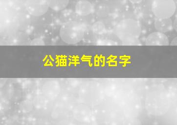 公猫洋气的名字