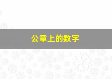 公章上的数字