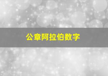 公章阿拉伯数字